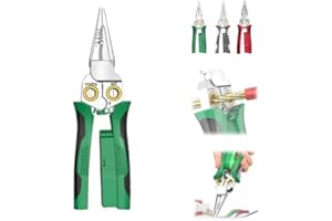 Voltmaster 8-in-1 Tool, Voltmaster 8 in 1 Wire Stripper with Voltage Tester, for Wire Cutting Stripping Crimping Repair (Gree