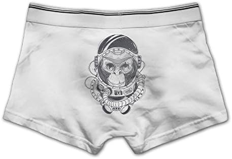 THIS STORE Men's Brief Boxer Briefs Low-Waisted Underpants Cotton Underwear Monkey Astronaut Silhouette Front Printed Knickers Valentine's Day
