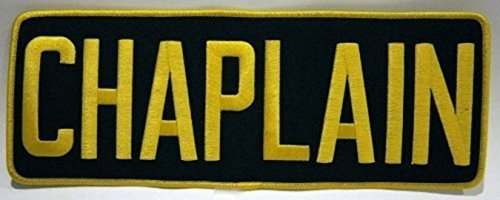 Large Fire Police CHAPLAIN Uniform Shirt Jacket Back Patch 11"x14" GOLD BLACK