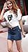 chouyatou Women's Casual Short Denim Skirt (Small, Lblue)