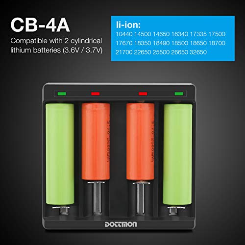 DOTTMON LED 4-Slots Intelligent Universal Battery Charger for 3.6V/3.7V Li-ion 10440 14500 14650 163 - //coolthings.us