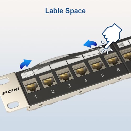 FGB 10Gbps 24 Port CAT7 Patchpanel mit 24x Cat7 Keystone Module Geschirmter, 19" Zoll Rackeinbau RJ45 LAN Netzwerk 600 MHz Verlegekabel für Gigabit-Netzwerk-Switch thumbnail 3