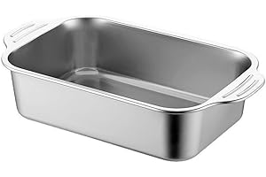 KoiLykke for Stainless Steel Lasagna Pan, 3-Inch Deep Commercial-Grade Baking Dish Oven, Dishwasher Safe with Lid, for 46/40/