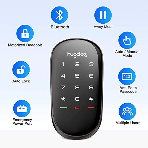 Hugolog Smart Lock ,Touchscreen Deadbolt Remote Wireless Control & Bluetooth Keyless Door Entry Easy Installation and… - Image 2