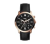 Fossil Men's Rose Goldtone Case and Leather Strap Watch