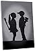 Pingo World 0915PCOMDO4 Girl Meets Boy Gallery Wrapped Canvas Print 20 X 30. Bonus Free Banksy Wall Decal, 20
