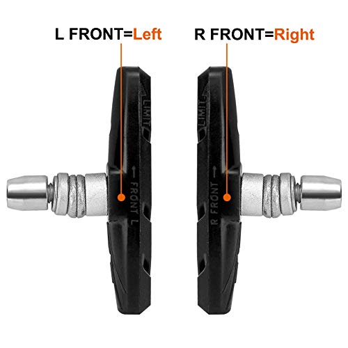Coloviss 2 Pairs Bike Brakes Pads Set, 70mm for Cruiser MTB Mountain Bicycle Universal V-Brake Blocks No Noise No Skid