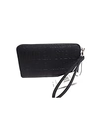 steve madden para mujer Logo cierre de cremallera Alrededor de portafolios (negro   plata)