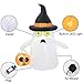 Superjare 4 Ft Halloween Inflatable Ghost & Pumpkin, Blow up Decoration with LED Light, Ghost with Witch Hat, Indoor & Outdoor, Yard & Lawn Decor