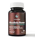 Trevida Rhodiola Rosea 500 mg Supplement - 100% Rhodiola Root Extract - Most Effective Formula 3% Rosavins 1% Salridosides - 60 Vegan Capsules