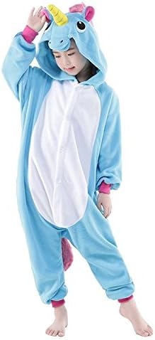 DarkCom Homewear Childrens Unicorn Pajamas Sleeping Wear Animal Cosplay Costume Blue