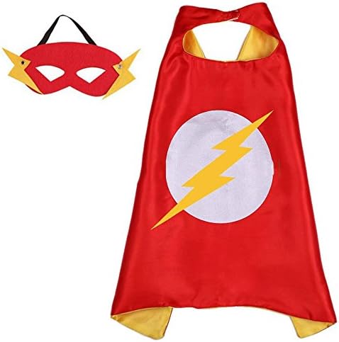 Yellowz Kids Superhero Cape and Mask Costume (Flash)
