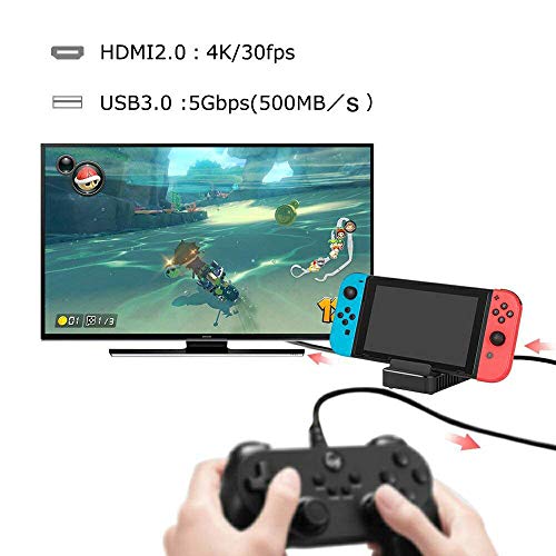 Compatible for Nintendo Switch Dock/Stand With Heat Dissipation Durable Replacement Charging Dock for Nintendo Switch ,Portable Charge TV Dock with 3 USB ports,1 HDMI 1080P
