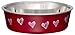 Loving Pets Bella Bowl Designer & Expressions, Dog Bowl, Large, Hearts, Valentine Red