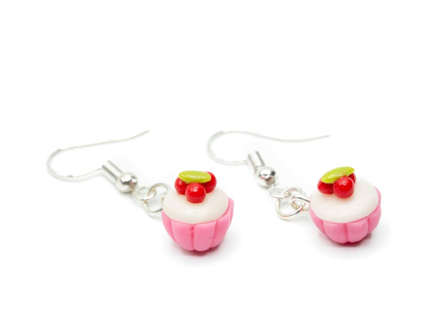 CuPCake Cherry Pie Earrings Miniblings Tart Cherries Around 3D