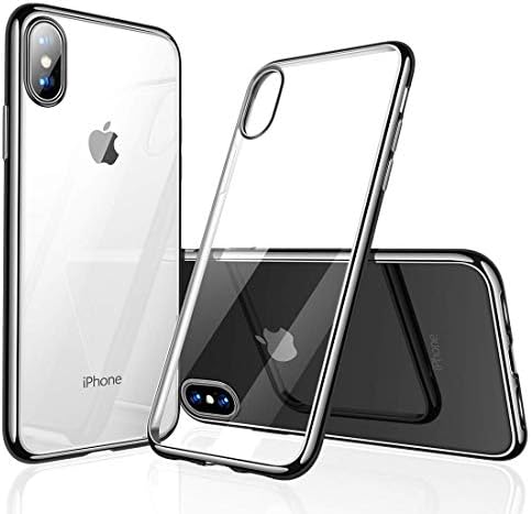AHADU Crystal Clear iPhone Xs Max Case, Soft TPU Thin Cover Slim Gel Anti-Yellow Anti-Slippery Anti-Scratches Phone Case for iPhone Xs Max 6.5" (2019) - Black
