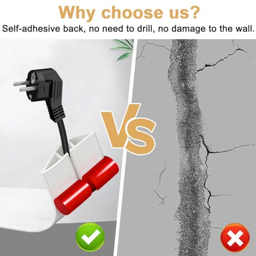 Floor Cord Cover 5m/16.4ft, Self-Adhesive Wire Cover Raceway PVC Cable Concealer with Prevent Tripping, Flexible On-Wall Cable Hider, White Cable Protector Channels Wire Management for TV Home Office