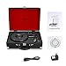 Vinyl Record Player with Speakers 3 Speed Portable Turntable Suitcase Built in 2 Speakers RCA Line Out AUX Headphone Jack -Black