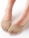 VERO MONTE 6 Pairs Womens Toe Topper Socks - No Show Half Socks (6-9, Skin)
