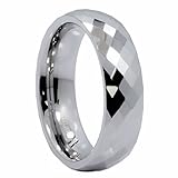 MJ 6mm Honeycomb Ring With Diamond Pattern Tungsten Carbide Wedding Band