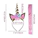 Unicorn party supplies and decorations set 176 piece for birthday party-Serves 16 guests-birthday bunting,straws,blowouts whistles,Unicorn headband,pink satin sash for girls,Unicor (A-pink)