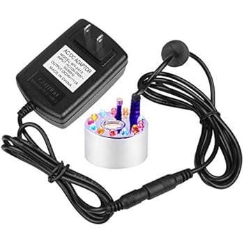 OTTFF Changing Color 12 LED Mist Maker Fog Machine Pond Fogger Air Humidifier, Aluminum Body for Aquarium Fish Pool Water Fountain Rockery Decoration