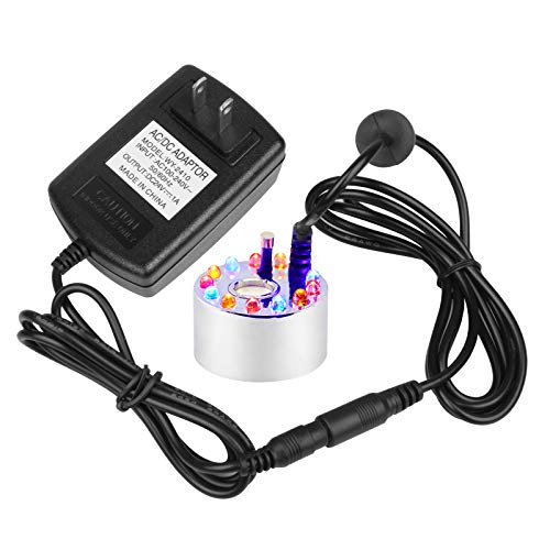 OTTFF Changing Color 12 LED Mist Maker Fog Machine Pond Fogger Air Humidifier, Aluminum Body for Aquarium Fish Pool Water Fountain Rockery Decoration