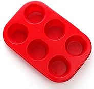 Silicone Muffin Pan, European LFGB Silicone Cupcake Baking Pan, 6 Cup Muffin, Non-Stick Muffin Tray, Egg Muffi