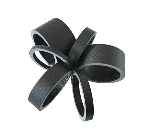 image for DEERU Bike Carbon Fiber Headset Spacer Stem Spacer 6 Pcs Set 1 1/8