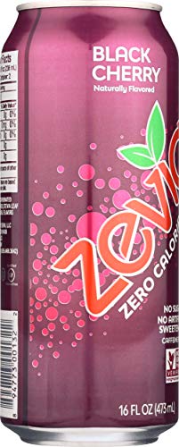 ZEVIA SODA BLACK CHERRY TALL CAN, 16 FZ