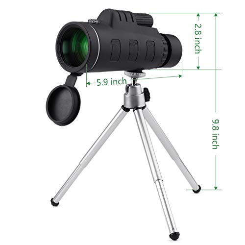 Monocular Telescope High Power 40x60 - CE Optics High Powered BAK4 45 Degree Angled Eyepiece Telescope with Smartphone Tripod and Mount Adapter for Target Shooting, Birdwatching, Wildlife Scenery