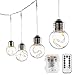 LE Battery Operated Globe String Light with 10 G45 LED Bulb, Portable Café Bistro Light with Remote, 10ft, 8 Mode, Warm White, Indoor Outdoor Bulb String Light for Patio, Pergola, Backyard and More