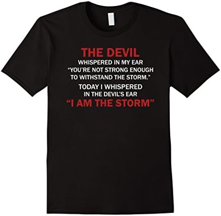 Mens I Am The Storm Devil Whispers t shirt Medium Black
