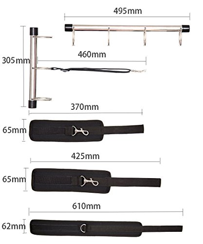 Moonight Spreader Bar Position Master Thigh Spreader Adjustable Cuffs Restraint Sports Training aid Tools for Legs for Couple Life (Spreader Bar)