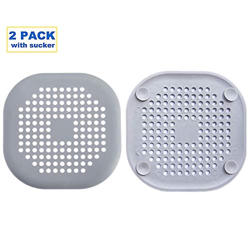 Shower Drain Cover silicone,Drain Protector, Hair Trap,Hair Catch,Drain Filter,Sink Strainer 2 Pack Grey - Thumbnail 7