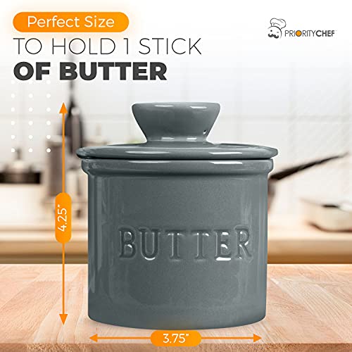 French Butter Crock for Counter With Water Line, On Demand Spreadable