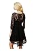 CA Fashion Women's 3/4 Sleeve Twinset 2 PCs Lace Asymmetrical Hem Dress Black Large