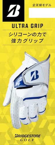 BRIDGESTONE(ブリヂストン) ゴルフグローブ ULTRA GRIP ホワイト/ブルー 右手用 25cm メンズ GL2506WB25