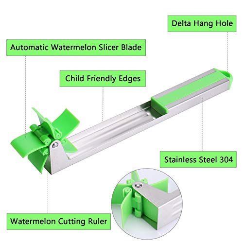 4Pack Watermelon Windmill Cutter Slicer Kit[Original], PEMOTech Stainless Steel Watermelon Windmill Cutter, Melon Baller, Carving Knife and Peeler, Windmill Watermelon Slicer Tools for Home - Thumbnail 5