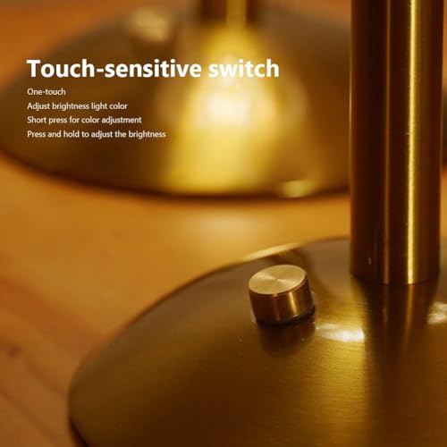 Crystal Table Lamp, Dimmable 3-Color LED Touch Cordless Lamp, Rechargeable Small Nightstand and Bedside Lamp for Bedroom, Bar and Restaurant, 28.5 x 12 CM