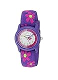 Timex Kids T89022 Time Teacher Purple/Pink Flowers Resin Watch Elastic Fabric Strap