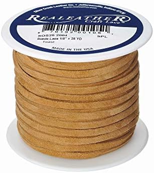 Silver Creek Leather Co Realeather SOS25-2004 Suede Leather Lace for Crafts and Jewelry Making, 0.125" x 25', Toast, 1-Spool