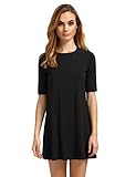 ROMWE Women's Short Sleeve Casual Loose Fit T-Shirt Tunic Dress Swing Dress