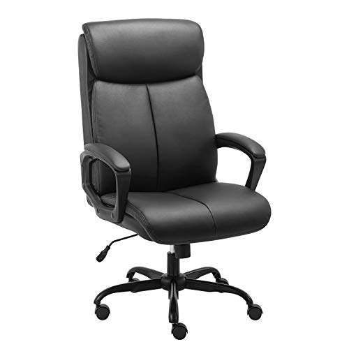 BASETBL-Silla-de-Oficina-Respaldo-Alto-Silla-de-Escritoria-Ejecutiva-Computadora-Ergonomica-con-Cuero-PU-Silla-de-Jefe-Giratoria-con-Comodo-Soporte-Lumbar-Reposabrazos-Acolchado-Silla-Gaming