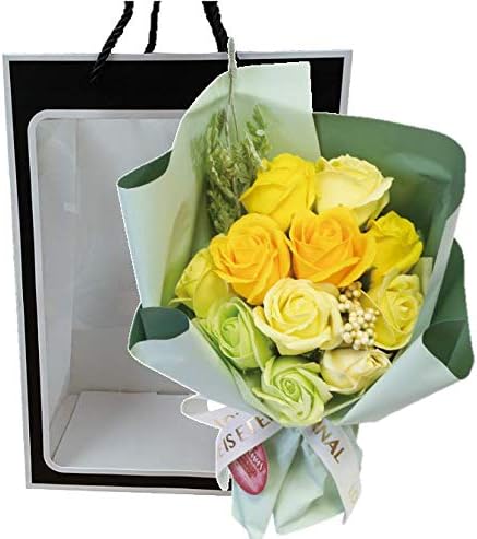 ソープフラワーブーケ New11カラーソープブーケ イエローミックス 袋付 花束 母の日 父の日 敬老の日 クリスマス 誕生日 記念日 お祝い プレゼント ギフト お見舞い 還暦 退職 女性 男性 贈り物