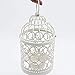 Ciaoed Small Metal Tealight Hanging Birdcage Lantern, Vintage Decorative Centerpieces of Wedding & Party Christmas Pack of 2 (White)