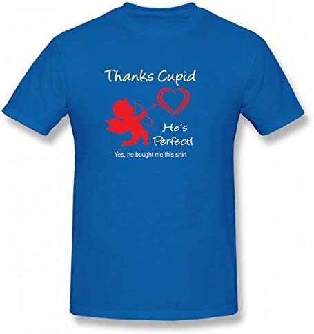 DMDSLH Funny Valentine Cupid Loving Tshirt Printed Cotton T-Shirts Tops Logo Best Quality Man Tee Royal Blue