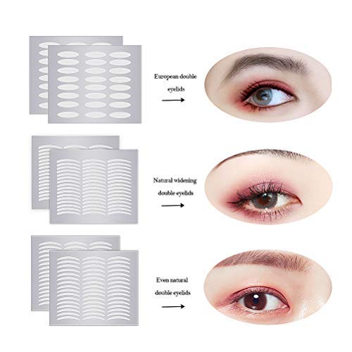 288pairs/6pack Natural Invisible Side Sticky Double Eyelid Tape Stickers Medical Fiber Eyelid Lift Strip Instant Eyelid Lift Without Surgery Perfect for Hooded Droopy Uneven Mono-Eyelids