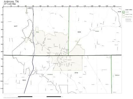 Amazon Com Zip Code Wall Map Of Ardmore Tn Zip Code Map Not Laminated Home Kitchen