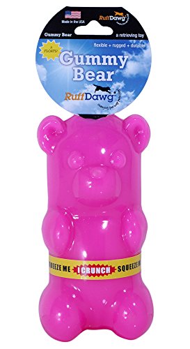 Ruff Dawg Gummy Bear Crunch Rubber Dog Toy Assorted Neon Colors